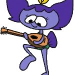Pike playing a banjo