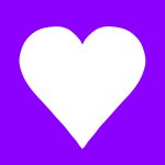white heart purple background