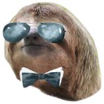 Bowtie sunglasses sloth transparent meme