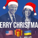 Merry Christmas Biden Harris Ukraine Santa hats