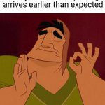 (Insert Title Here) | When your Amazon package arrives earlier than expected | image tagged in when x just right,memes | made w/ Imgflip meme maker