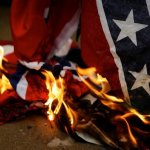 Burning confederate flag