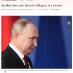 Another Putin critic died after falling out of a window