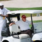 Fatass Trump on a golf cart