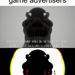 gojira judges mobile game advertisers for their sins... | when I see those cursed mobile game ads:; me to the game advertisers | image tagged in gojira judging somebody's sins | made w/ Imgflip meme maker