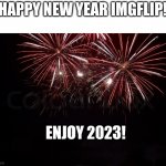 Happy New Years! | HAPPY NEW YEAR IMGFLIP! ENJOY 2023! | image tagged in happy new year,new years,2023,january,new years eve,happy | made w/ Imgflip meme maker