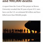 Costs of the 20 year war on terror $8 trillion