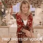 Two shots of vodka