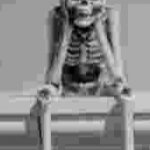 low quality sad skeleton