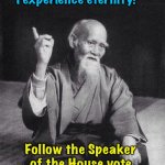 This could last forever. | "Master, how can I experience eternity?"; Follow the Speaker 
of the House vote.
Or the NBA playoffs. | image tagged in wise old chinese man | made w/ Imgflip meme maker