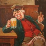 Beer Drinking old man with a pipe
