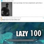 Lazy 100 | LAZY | image tagged in skyrim 100 blank | made w/ Imgflip meme maker