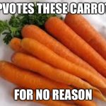 Carrots | UPVOTES THESE CARROTS; FOR NO REASON | image tagged in carrots | made w/ Imgflip meme maker