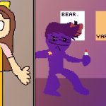girl hiding from purple guy template