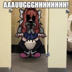 Monika having a hard time | AAAUUGGGHHHHHHHH! | image tagged in monika exe toilet | made w/ Imgflip meme maker
