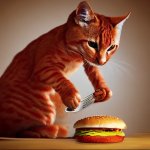 Cat v burger meme