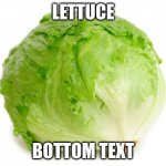 Lettuce  | LETTUCE; BOTTOM TEXT | image tagged in lettuce | made w/ Imgflip meme maker