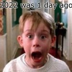 im late with this meme | 2022 was 1 day ago | image tagged in kevin screaming home alone | made w/ Imgflip meme maker