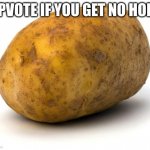 I am a potato | UPVOTE IF YOU GET NO HOES | image tagged in i am a potato | made w/ Imgflip meme maker