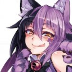 Smug Purple/Black Cat Girl