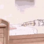 anime girl in bed GIF Template