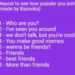 Repost to see how popular you are! meme
