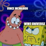 When you think of Triple H's work being undone | VINCE MCMAHON; WWE UNIVERSE | image tagged in x angry at y,wwe | made w/ Imgflip meme maker