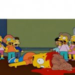Bart fakes his death with Spagetti template