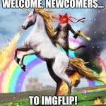 Welcome To The Internets | WELCOME, NEWCOMERS... TO IMGFLIP! | image tagged in memes,welcome to the internets | made w/ Imgflip meme maker