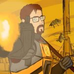 Gordon Freeman with a shotgun