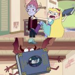 Star Butterfly Throwing book at Peter
