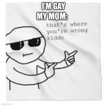 Hehe…he | I’M GAY; MY MOM: | image tagged in that's where youre wrong kiddo | made w/ Imgflip meme maker