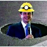 Mayor Pete in a pothole meme