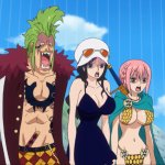 Nico Robin, Bartolomeo, and Rebecca Shocked