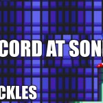 Hidden palace | RECORD AT SONIC; RECORD AT KNUCKLES | image tagged in hidden palace | made w/ Imgflip meme maker