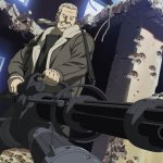 Ghost in the Shell Batou with Gatling Gun meme