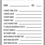 All about me card template