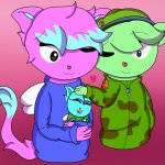 flippy, kitty and flipper drawn by LunarPikaa