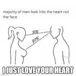 Nice Heart | I JUST LOVE YOUR HEART | image tagged in nice heart | made w/ Imgflip meme maker