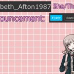 Elizabeth_Afton1987’s announcement temp meme