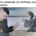 Overanalysing | Author: I only celebrate my birthday once.
English teachers: | image tagged in dramatic dmitry | made w/ Imgflip meme maker
