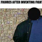 a true stickman would understand this | STICK FIGURES AFTER INVENTING FIGHTING. | image tagged in huell money | made w/ Imgflip meme maker