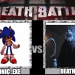 who will win? leave you're awnser in the comments | DEATH; SONIC .EXE | image tagged in puss in boots | made w/ Imgflip meme maker