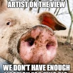 My Girl Joey | JOEY'S MAKE-UP ARTIST ON THE VIEW; WE DON'T HAVE ENOUGH LIPSTICK FOR THIS PIG. | image tagged in my girl joey | made w/ Imgflip meme maker