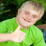 Downs syndrome thumbs up