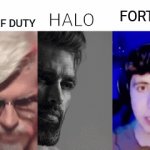 a clever title | CALL OF DUTY; FORTNITE; HALO | image tagged in gifs,cod and halo for life | made w/ Imgflip video-to-gif maker