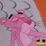 Pink Panther with tv remote control