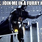 Darth Vader | LUKE, JOIN ME IN A FURRY HUNT | image tagged in darth vader | made w/ Imgflip meme maker