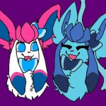 sylceon and glaveon drawn by ember