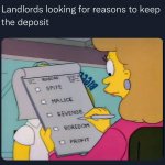 Landlords deposit thieves meme